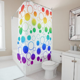 Cortina Para Box Círculos, Bolhas, Cores arco-íris