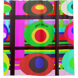 Cortina Para Box Círculos De Artéria Contemporânea Negros E Loucos