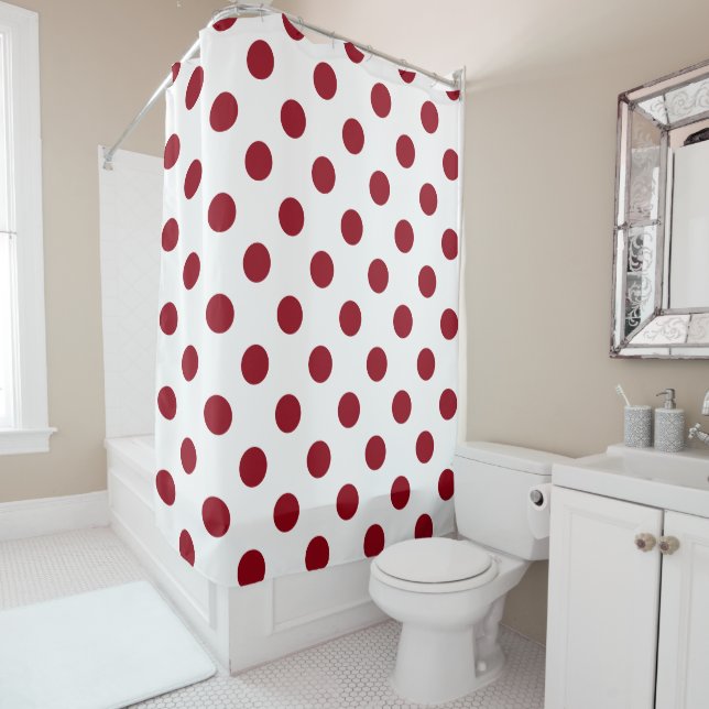 Cortina Para Box Círculos de Bolinhas Vermelhas Crimson (In Situ)