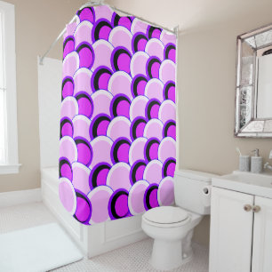 Cortina Para Box Círculos de humor rosa e roxo