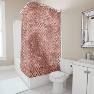 Cortina Para Box Círculos Dourado Rosa Brilhante Luxo Menina Brilho