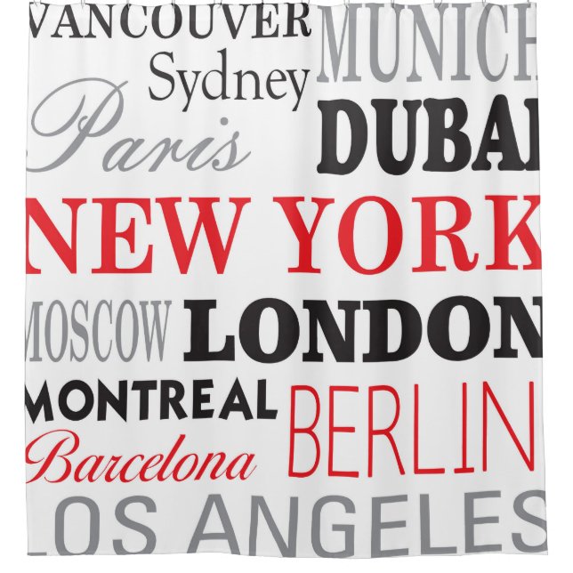 Cortina Para Box Cities of the world - Rideau de douche (Frente)