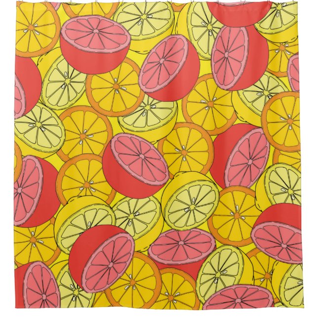 Cortina Para Box Citrus seamless pattern many oranges, lemons, grap (Frente)