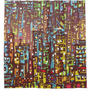 Cortina Para Box Cityscape hand drawn illustrationart,street,city,s