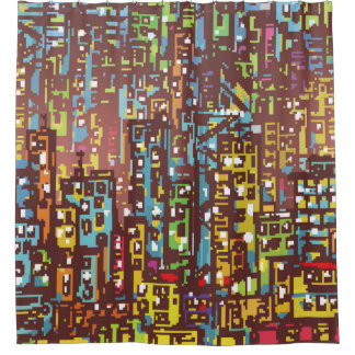 Cortina Para Box Cityscape hand drawn illustrationart,street,city,s