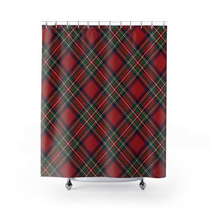 Cortina Para Box Clã Russo xadrez Vermelho e Verde Stewart Tartan