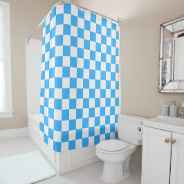 Cortina Para Box Classic light blue checkerboard 