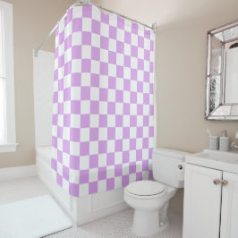 Cortina Para Box Classic light lavender checkerboard 