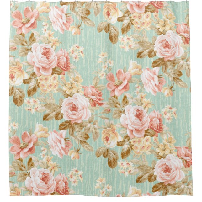 Cortina Para Box Classic Popular Flower Seamless pattern background (Frente)