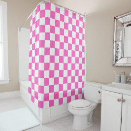 Cortina Para Box Classic visual pink checkerboard 