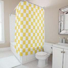 Cortina Para Box Classic visual yellow checkerboard 
