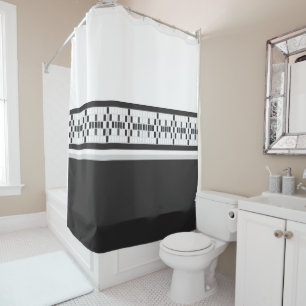 Cortina Para Box Clássico Negro e Branco da Casa Farmada Moderna