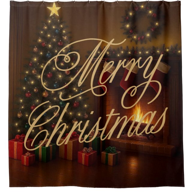 Cortina Para Box Clássico, tradicional Feliz Natal (Frente)
