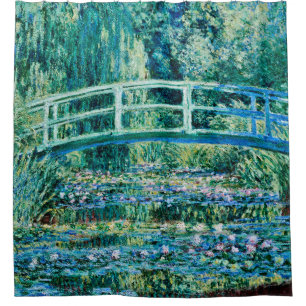Cortina Para Box Claude Monet - Lírios De Água E Ponte Japonesa
