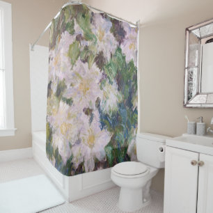 Cortina Para Box Claude Monet - White Clematis