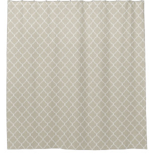 Cortina Para Box Clay Cinza Quatrefoil Patterno