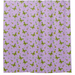 Cortina Para Box Cobertor de lançamento floral de lavanda lima