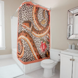 CORTINA PARA BOX COBRA LEOPARD EM PEACH