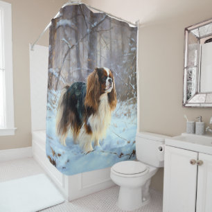 Cortina Para Box Cocker Spaniel Inglês Deixe Nevar Natal