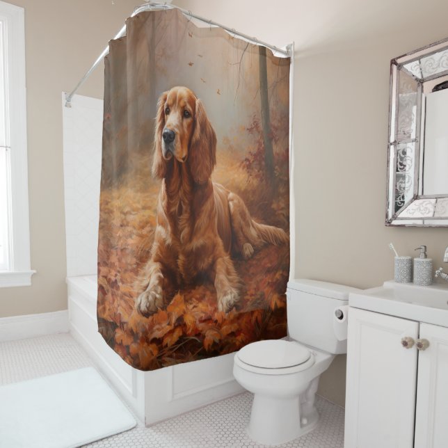 Cortina Para Box Cocker Spaniel no outono deixa cair inspiração (In Situ)