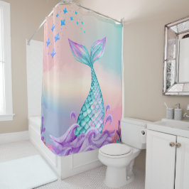 Cortina Para Box Cola de sirena mágica con fondo de ensueño