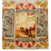 Colagem da safra Retro com rendas e flores