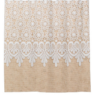 Cortina Para Box Colar Ornamental Branca sobre design tecido