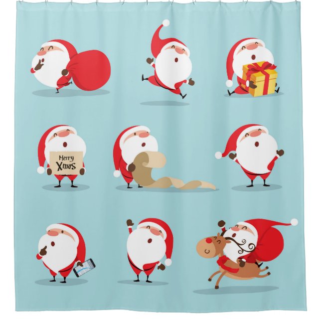 Cortina Para Box Coleção Natal do Pai Natal. (Frente)