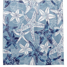 Cortina Para Box Coleção náutica da estrela do mar