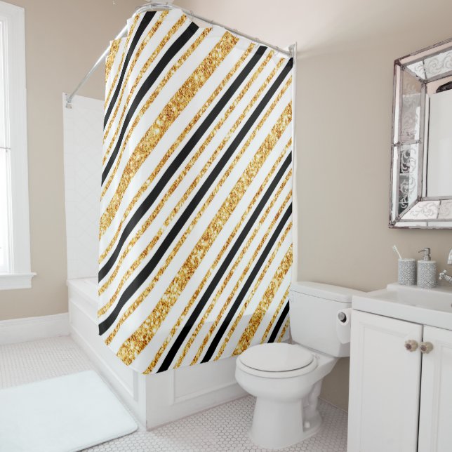 Cortina Para Box Coleção Popular Dourada Glitter Black Boho (In Situ)