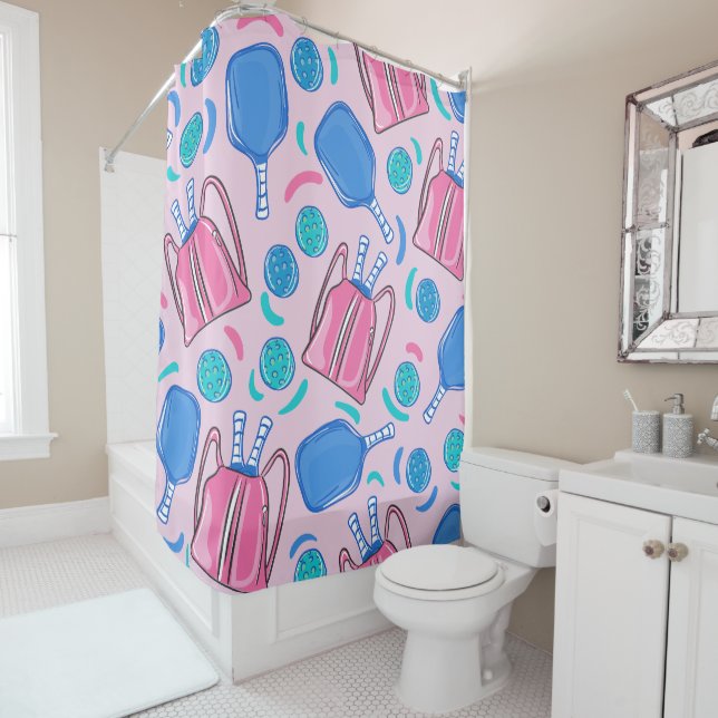 Cortina Para Box Coletes e bolas de piclebol rosa (In Situ)