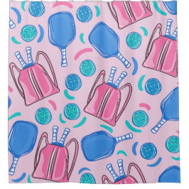 Cortina Para Box Coletes e bolas de piclebol rosa