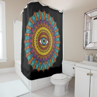 Cortina Para Box Colorful 90s Mandala Art -Trippy Third Eye Graphic