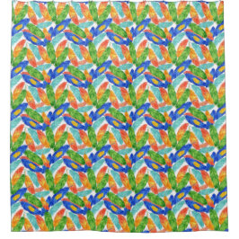 Cortina Para Box Colorful Feather Pattern — Seamless Watercolor