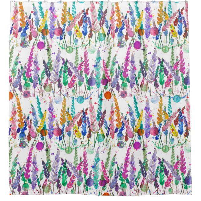 Cortina Para Box Colorful Painting Flowers (Frente)