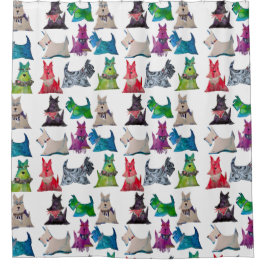 Cortina Para Box Colorful Scotties Shower Curtain