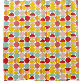 Cortina Para Box Colorida Bauhaus Amarelo, vermelho