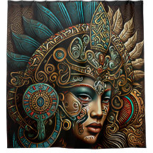 Colorida Cortina Chá da Princesa Guerreira Asteca