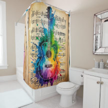 Colorida Melodia: Violão Pintado em Música Vintage