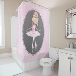 Cortina Para Box Coluna Rosa e Cinza Ballerina Raparigas Whimsical