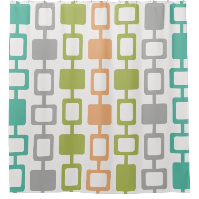 Cortina Para Box Colunas em Quadrado Moderno do meio século (Frente)