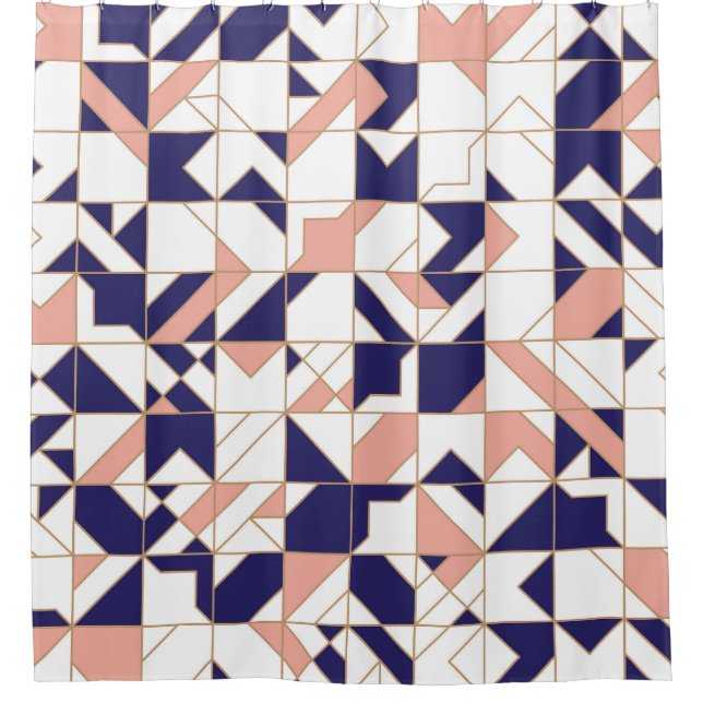 Cortina Para Box Complexo geométrico, moderno e sem costura (Frente)