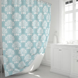 Cortina Para Box Concha Azul-Celeste