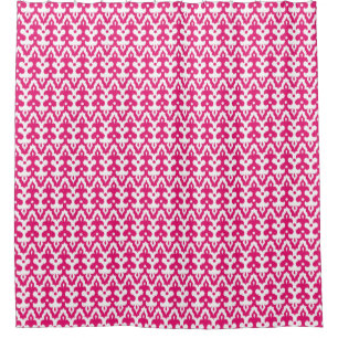 Cortina Para Box Cor damasco de Ikat marroquina, cor-de-rosa e bran