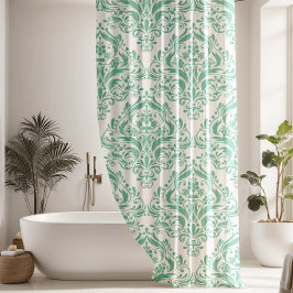 Cortina Para Box Cor damasco Verde da Casa de Moeda Contemporânea