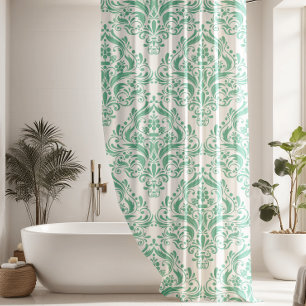 Cortina Para Box Cor damasco Verde da Casa de Moeda Contemporânea