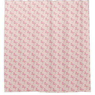 Cortina Para Box Cor-de-rosa Flamingo Ilustração de Padrão Tropical