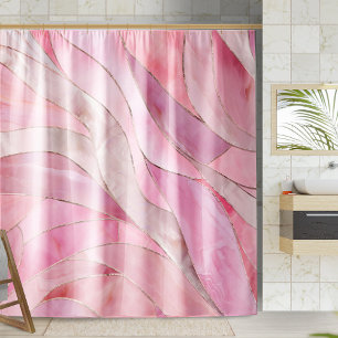 Cortina Para Box Cor-de-rosa-rosa - Ondas de mosaico