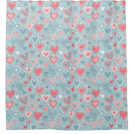 Cortina Para Box Coração Floral Coração Coração Penteado Azul Pente