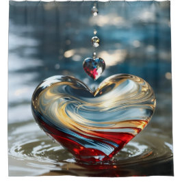 Cortina Para Box "Coração Místico de Água e Reflexão Sunset"